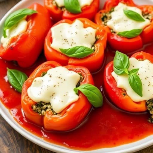 Baked Ricotta and Spinach Stuffed Bell Peppers