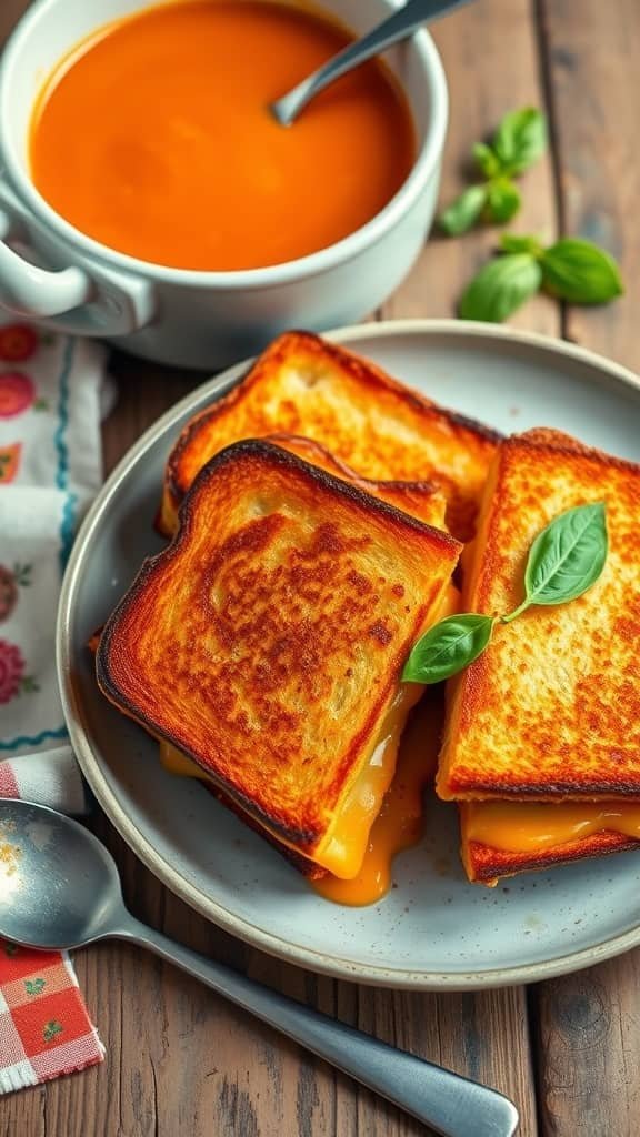 Classic Grilled Cheese Sandwich with Tomato Soup Recipe
