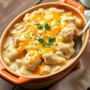 Creamy Chicken Tetrazzini Bake