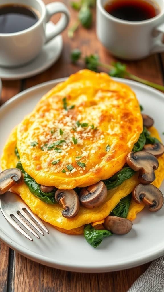 Delicious Mushroom and Spinach Omelet Recipe