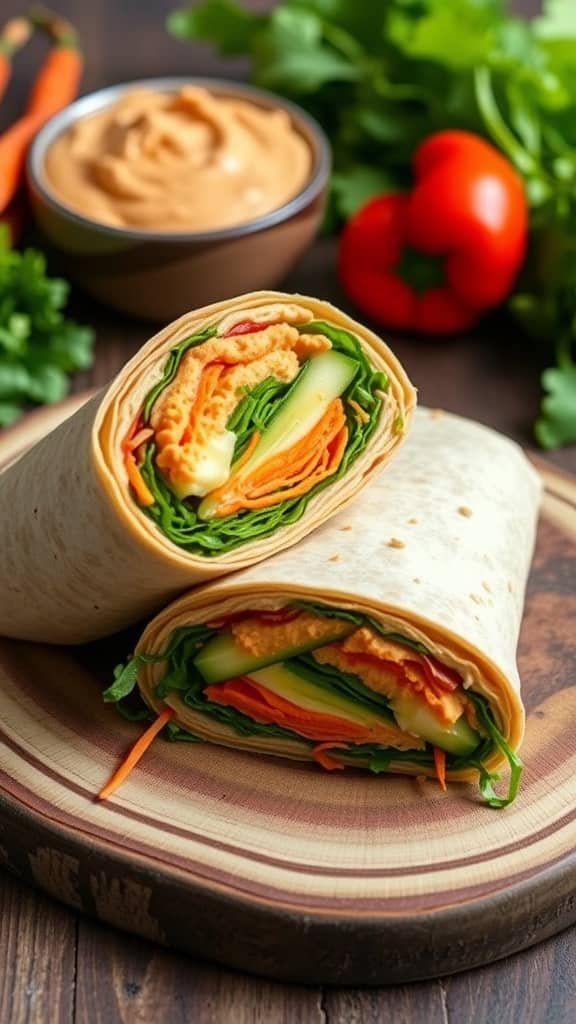 Delicious Roasted Red Pepper Hummus Wrap Recipe