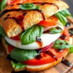 Fresh Tomato and Mozzarella Caprese Sandwich