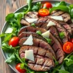 Grilled Steak and Arugula Salad with Parmesan