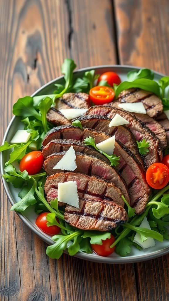 Grilled Steak and Arugula Salad with Parmesan