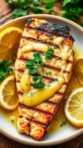 Grilled Swordfish Steaks with Lemon Butter Sauce