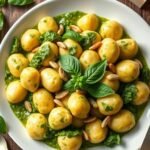 Homemade Italian Gnocchi with Fresh Pesto Sauce