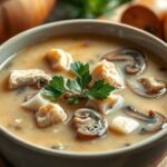 Rich and Creamy Chicken and Mushroom Soup
