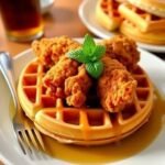 Savory Chicken and Waffles with Maple Syrup