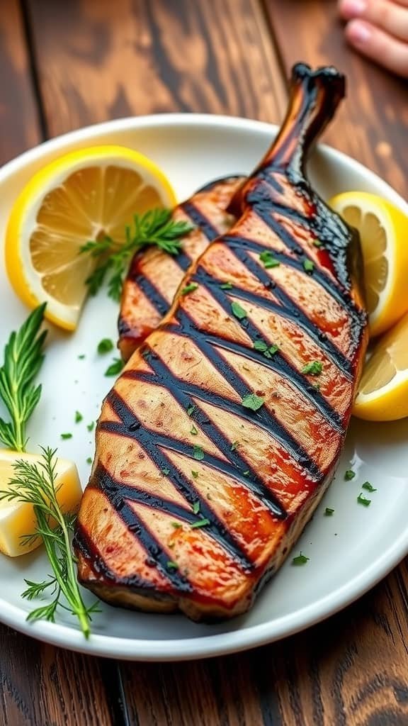 Savory Grilled Tuna Steak with Garlic and Herbs