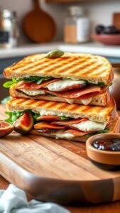 Savory Prosciutto and Fig Panini with Creamy Goat Cheese