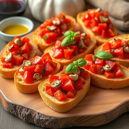 Savory Roasted Garlic and Tomato Bruschetta Recipe