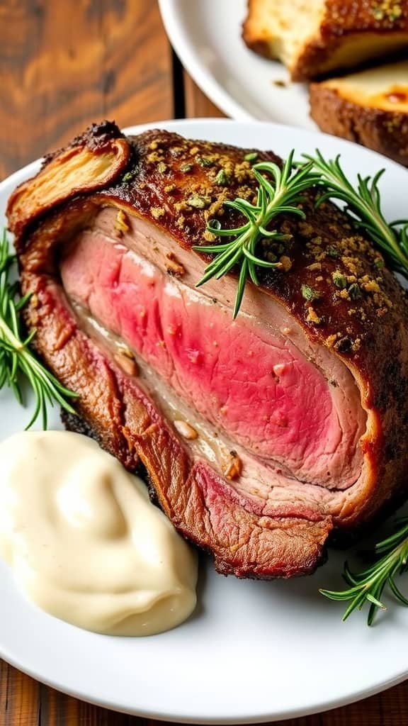 Slow Roasted Prime Rib with Herb Garlic Crust