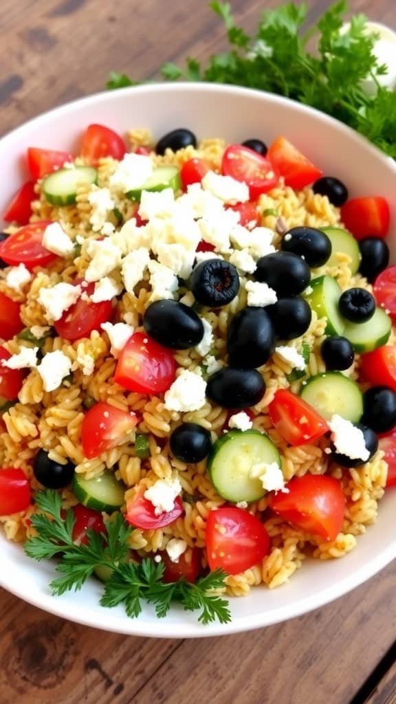 Vibrant Mediterranean Orzo Salad with Fresh Vegetables