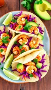 Zesty Spicy Sriracha Shrimp Tacos