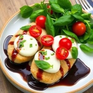 Balsamic Glazed Caprese Chicken with Fresh Basil