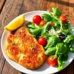 Crispy Chicken Milanese with Fresh Arugula Salad