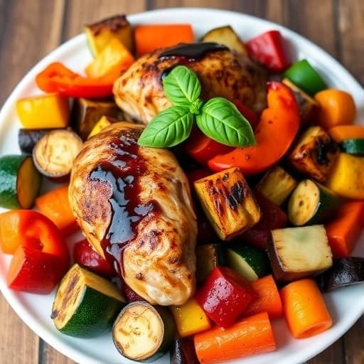 Savory Balsamic Chicken with Roasted Vegetables