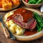 A Hearty Beef Roast with Flavorful Gravy