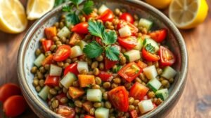 A Refreshing Mediterranean Lentil Salad