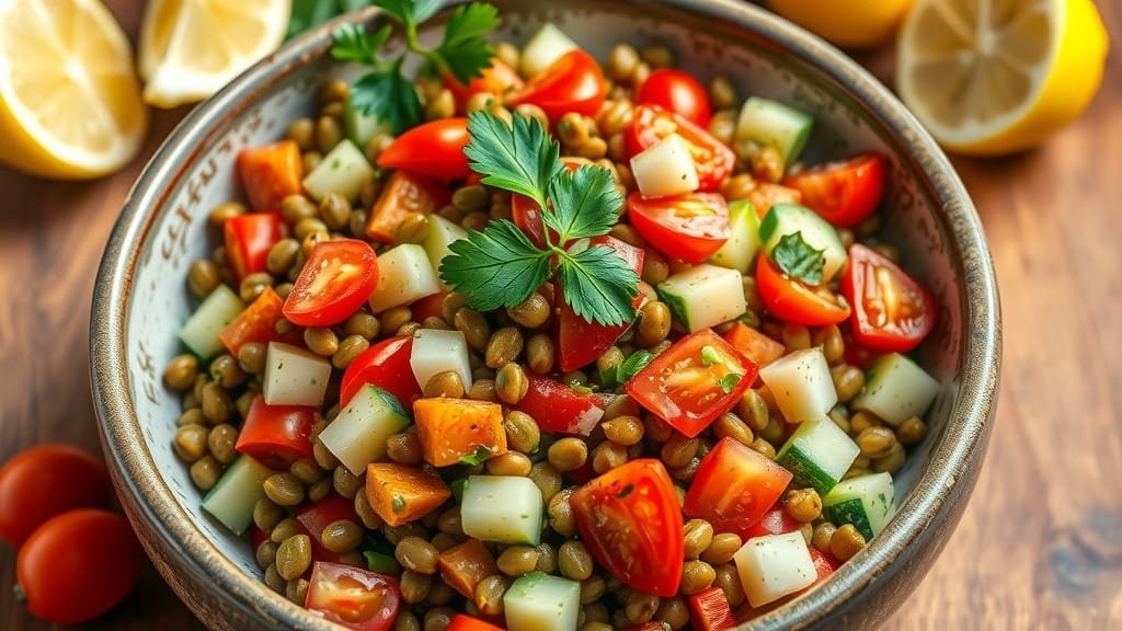 A Refreshing Mediterranean Lentil Salad