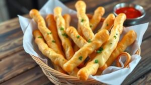 Delicious Garlic Parmesan Breadsticks