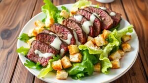 Delicious Grilled Beef Caesar Salad Recipe