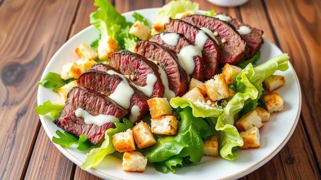Delicious Grilled Beef Caesar Salad Recipe