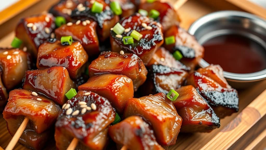 Delicious Grilled Beef Yakitori Skewers