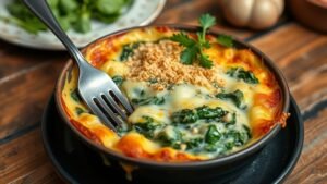 Deliciously Cheesy Spinach Gratin