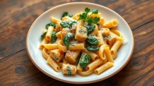A Perfectly Creamy Artichoke Spinach Pasta Recipe