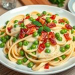 Delicious Carbonara with Peas