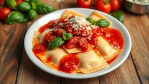 Delicious Homemade Ravioli with Tomato Sauce