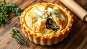 Delicious Pork and Mushroom Pie