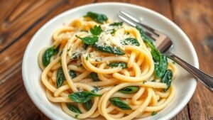 Delicious Spinach Alfredo Pasta