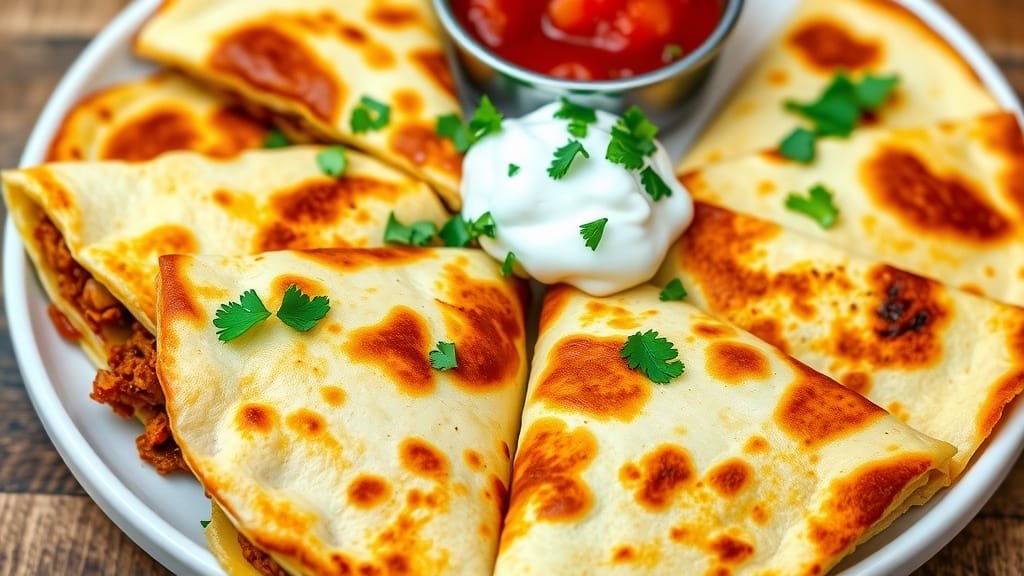 Deliciously Cheesy Pork Quesadillas
