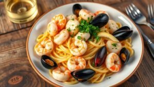 Deliciously Indulgent Seafood Fettuccine